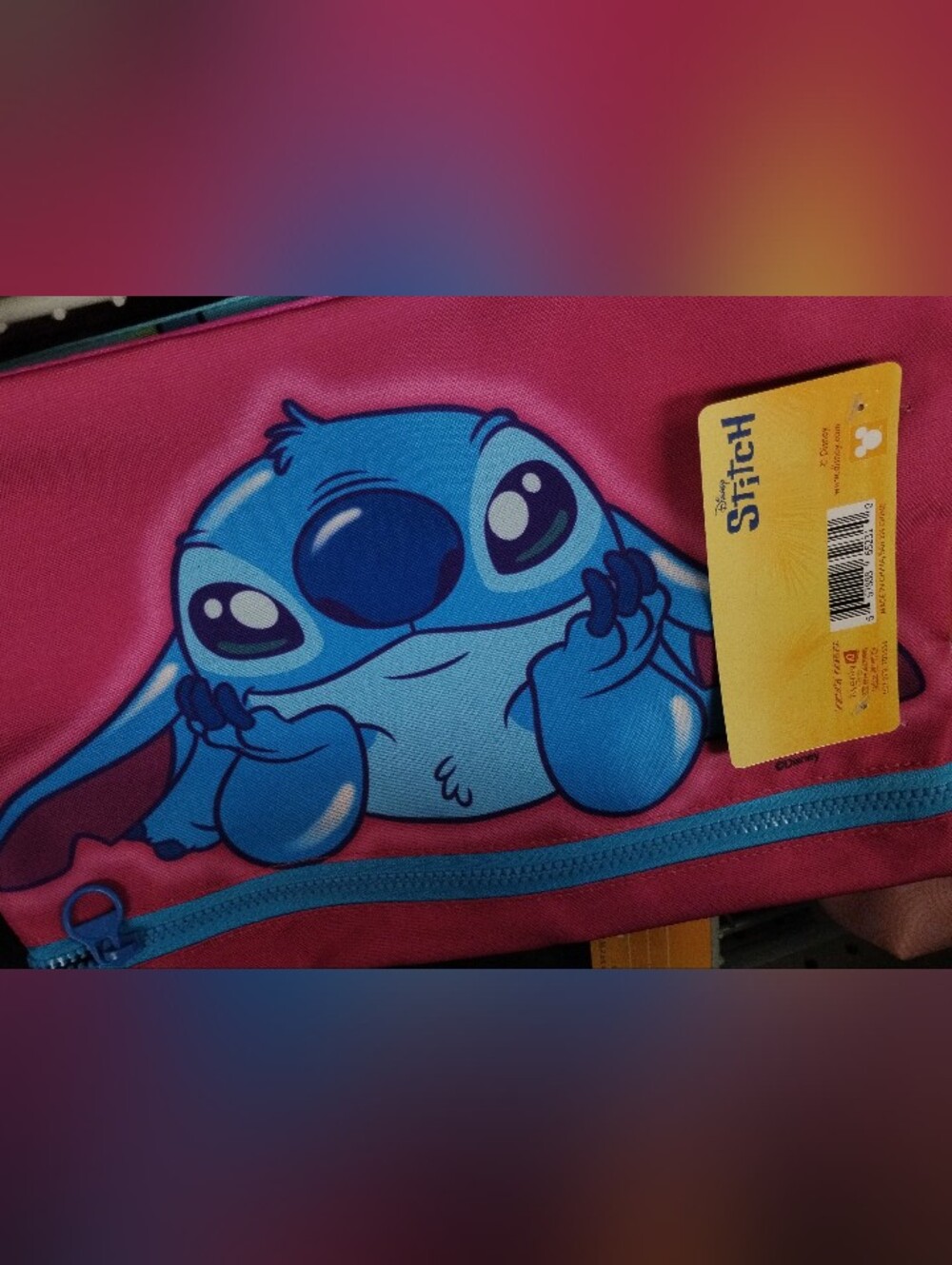 Disney Pink with Blue Stitch Pencil Case